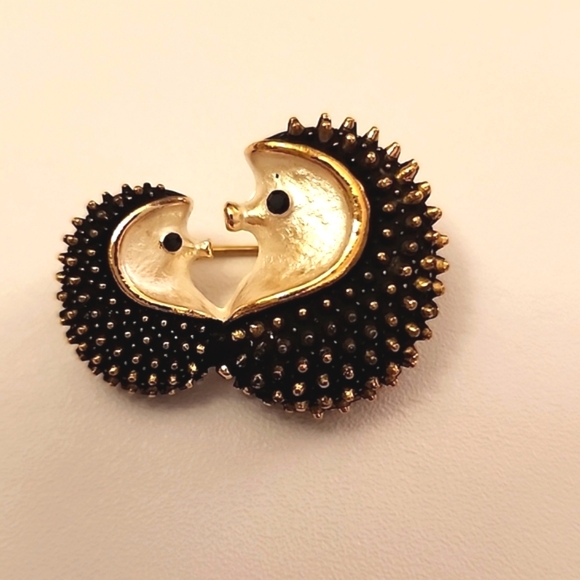 Fashion Jewelry Jewelry - Hedgehog Brooch Mama and Baby  Brooch BRG #2